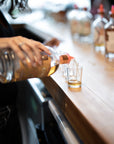 Pouring an CIRKA spirit into a tasting glass