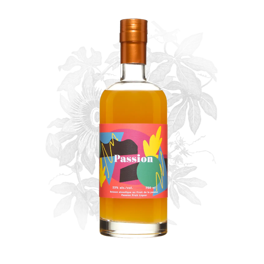 Bottle of CIRKA Passion fruit liquor 